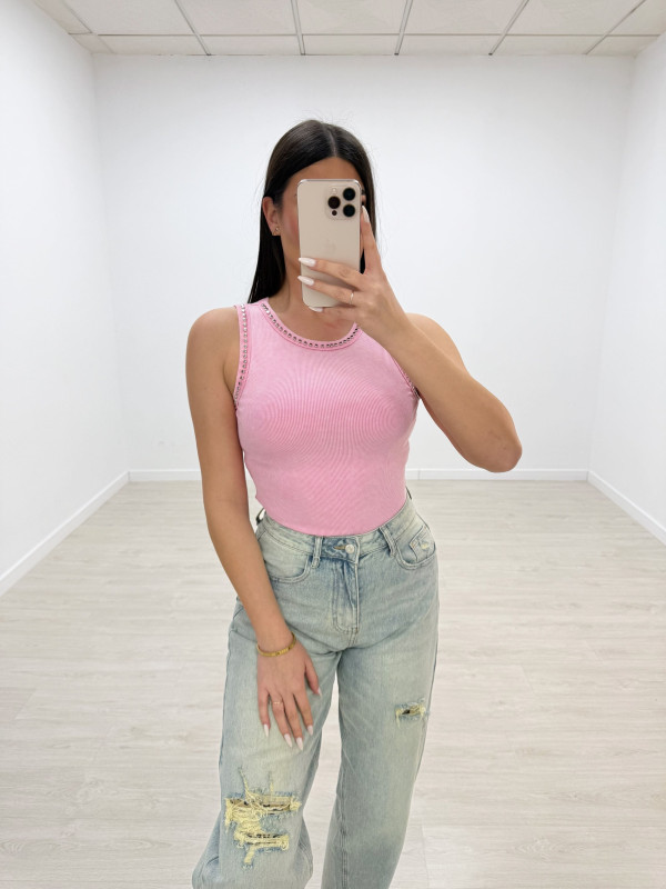 TOP LAVADO TACHAS ROSA